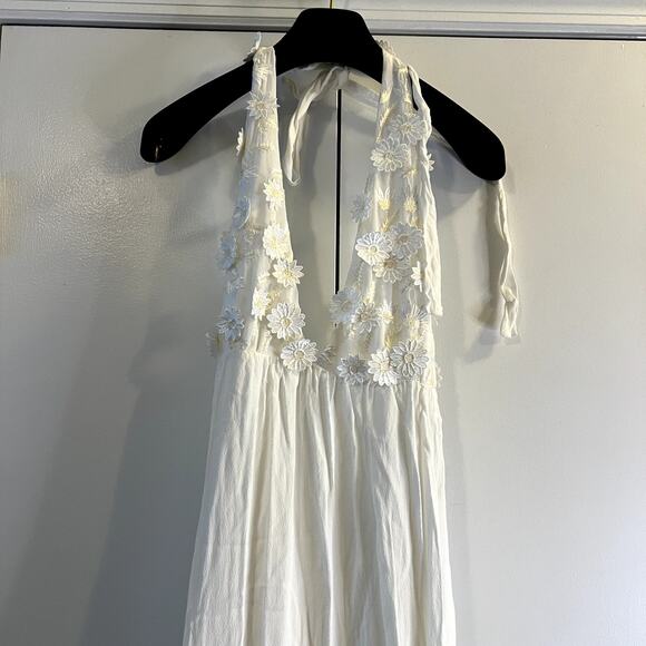 For Love and Lemon White Isabella Halter Maxi Dress size XS - Picture 5 of 9